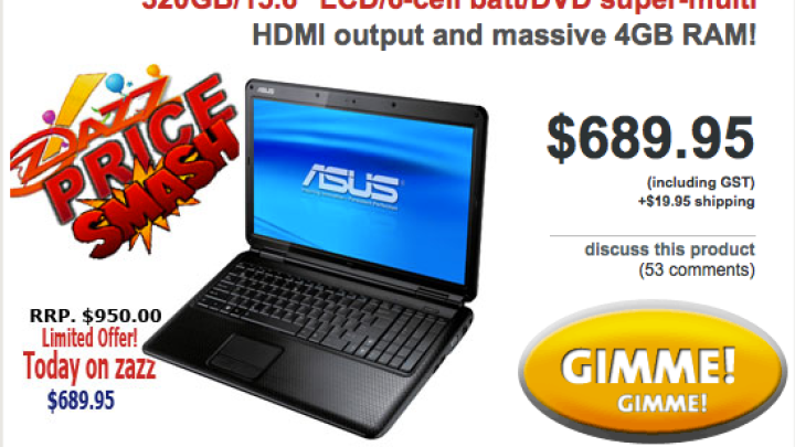 Dealzmodo: Zazz Selling ASUS K51AC Laptop For $690 Today
