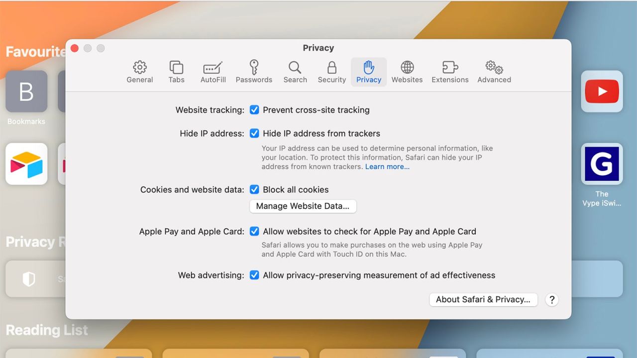 Screenshot: Apple Safari
