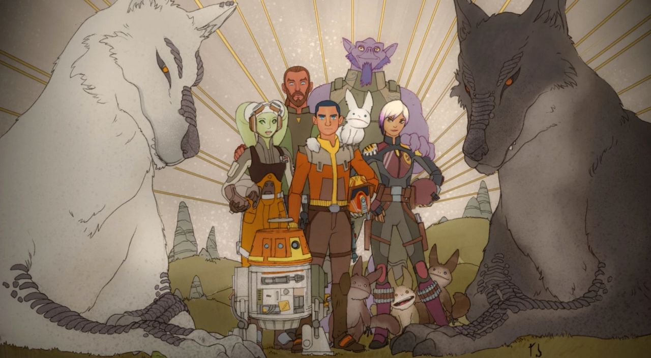 Sabine's mural of her friends, the cast of Rebels. (Image: Lucasfilm)